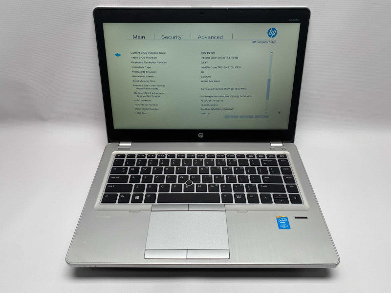 HP EliteBook Folio 9480M with i5-4310U CPU 16GB RAM & 256GB SSD Storage  -