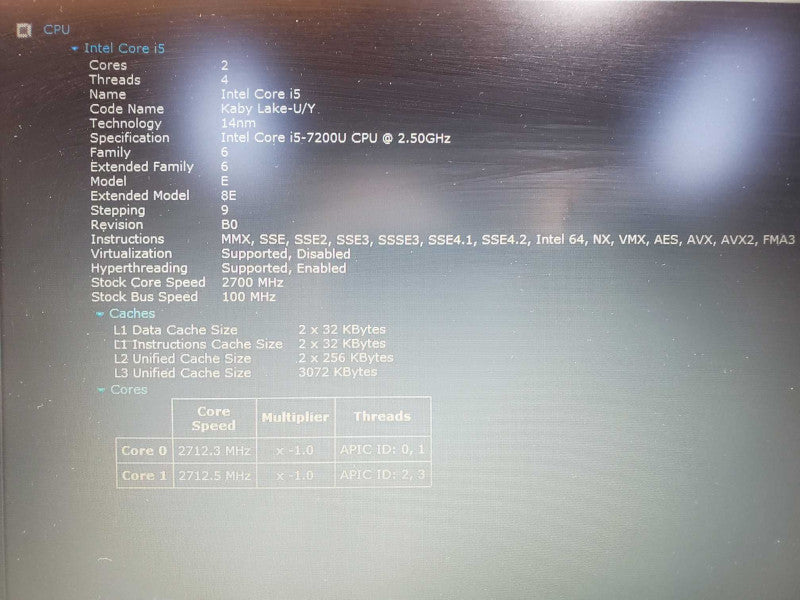 Lenovo ThinkPad E580 Core i5-7200U @ 2.5GHz 8GB DDR3 500GB HDD (