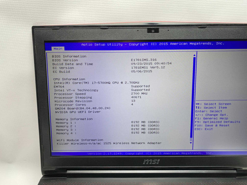17\\" MSI GT72 2QE with i7-5700HQ CPU 32GB RAM & 512GB SSD Storage READ -
