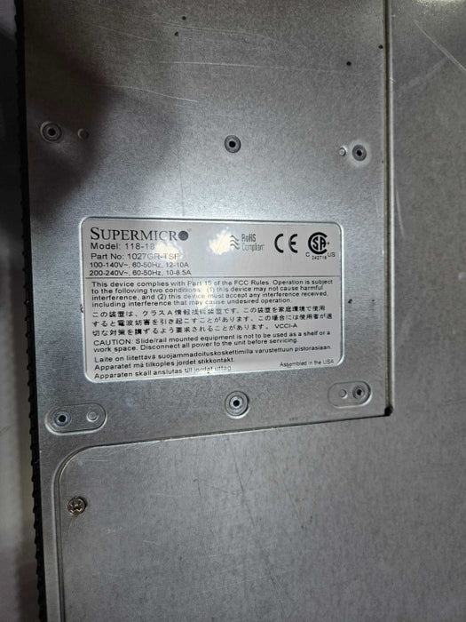 SuperMicro 118-18 Server 2x Xeon E5-2650 v2 @ 2.60GHz 196 GB RAM 1x PSU )