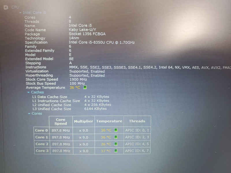 Dell Latitude 7290 12.5\\" Core i5-8350U @ 1.7GHz 8GB DDR4 250GB SSD (