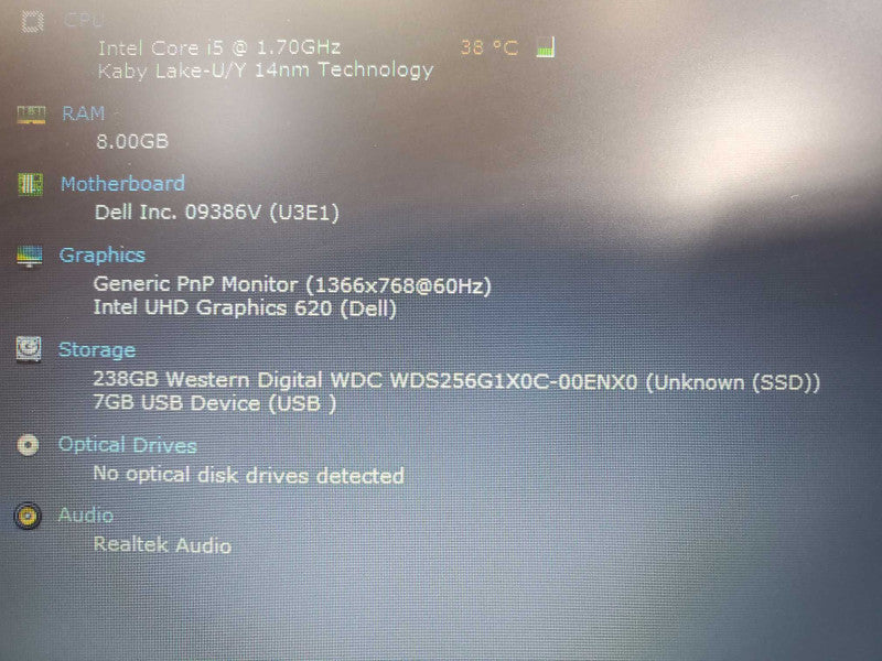 Dell Latitude 7290 12.5\\" Core i5-8350U @ 1.7GHz 8GB DDR4 250GB SSD (