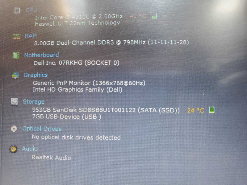 Dell Latitude 14 Rugged Core i5-4310U @ 2.0GHz 8GB DDR3 1TB SSD (