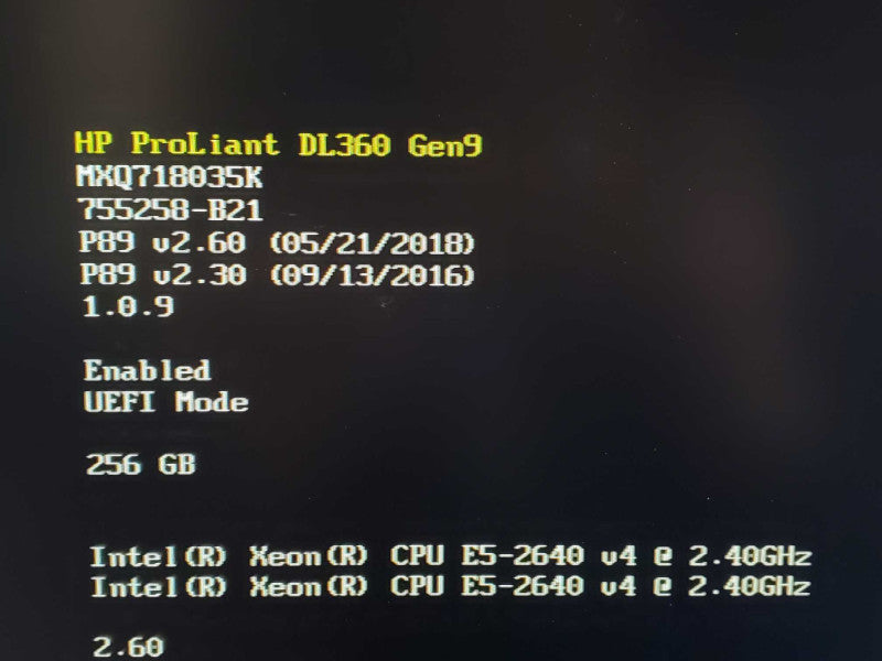 HP DL360 G9, 2x Xeon E5-2640(v4) 2.4GHz 10C/256GB, H240ar, 8x2.5 Q~