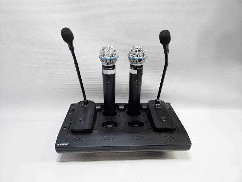 Shure MXWNCS8 Charging Station With 2x MXW8 Z10 and 2x Beta 58A Mics )