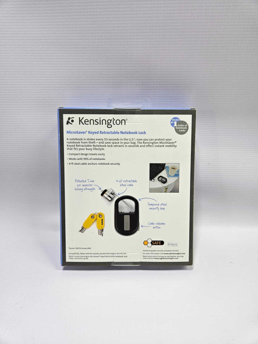Kensington Microsaver Keyed Retractable Notebook Security Lock New Q)