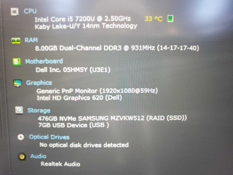 Dell XPS P54G 13.3\\" Core i5-7200U @ 2.5GHz 8GB DDR3 500GB NVME (