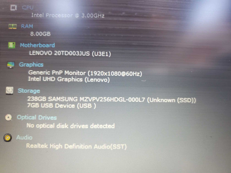 Lenovo ThinkPad E15 Gen 2 15.6\\" Core i3-1115G4 @ 3.0GHz 8GB DDR4 250GB SSD (