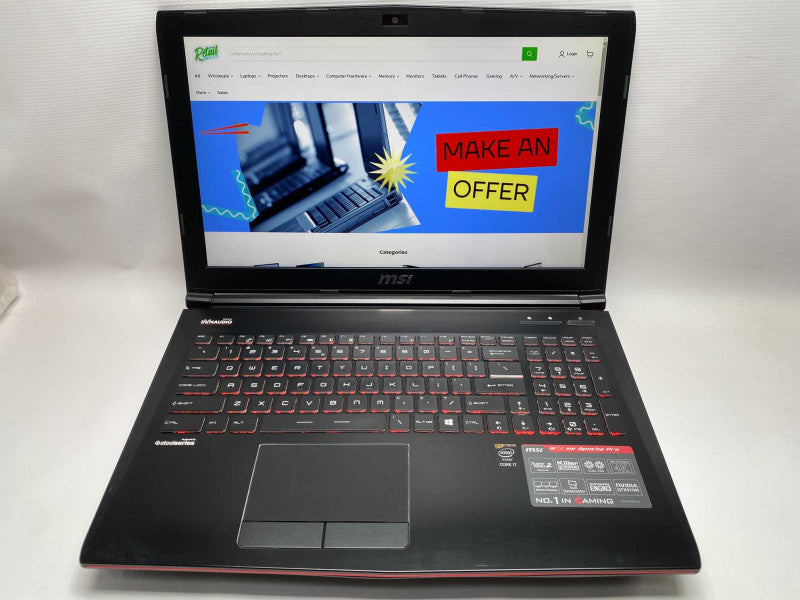 MSI GE62 2QF Apache Pro with i7-5700HQ CPU 16GB RAM & 1TB HDD + 128GB SSD  -