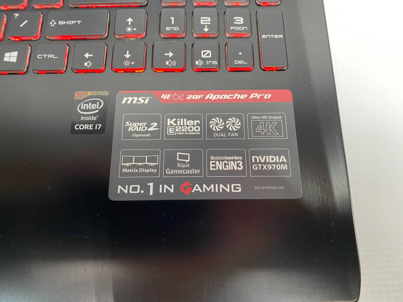 MSI GE62 2QF Apache Pro with i7-5700HQ CPU 16GB RAM & 1TB HDD + 128GB SSD  -