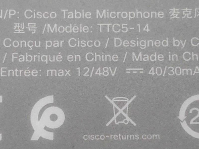 Cisco Table Microphone TTC5-14 (AS-IS) |