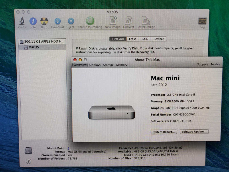 Mac mini - L.2012 i5-3210M 2.5GHz/8GB, Intel HD4000, 500GB HDD, ~
