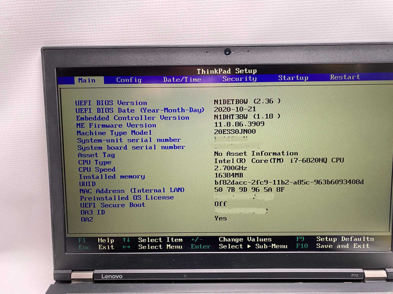 17\\" Lenovo P70 with i7-6820HQ CPU 16GB RAM & 1TB SSD + 1TB HDD READ -