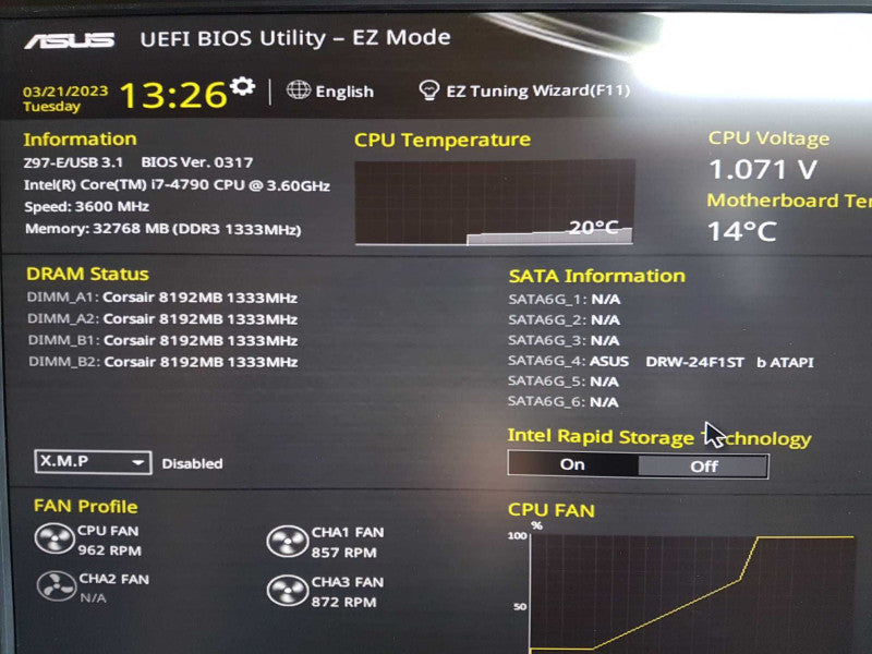 Custom PC i7-4790 @ 3.60ghz / 32gb ram / Z97-E Motherboard / quadro K2200 #