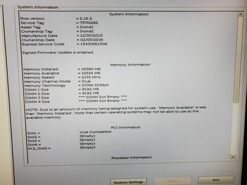 Dell Precision Tower 3620 Xeon E3-1270 v5 @ 3.6GHz 16GB DDR4 No HDD Q(