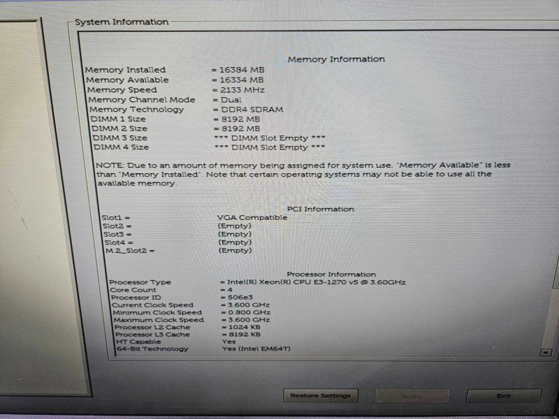 Dell Precision 3620 Workstation Xeon E3-1270 v5 @ 3.60GHz 16GB DDR4 RAM *READ )
