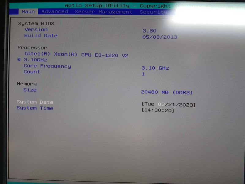 Lenovo TS430 xeon E3-1220 V2 @ 3.10ghz / 20gb ram / 9240-8i raid ctrl #