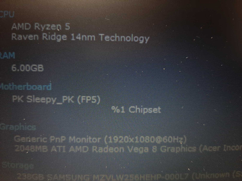 Acer A315-42 15.6\\" Rygen 5 3500U w/ Radeon Vega 8 2GB GPU 8GB DDR4 256GB NVme $
