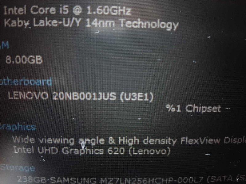Lenovo Thinkpad E590 15.6\\" i5-8265U @ 1.60GHz 8GB DDR4 256GB SSD $