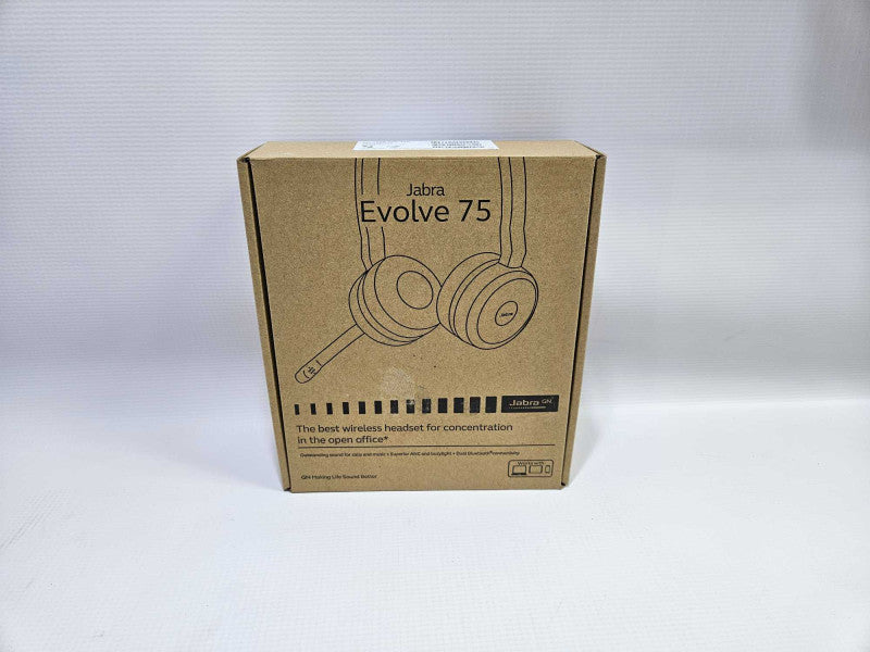 Jabra Evolve 75 Wireless Bluetooth Noise Cancelling Headset Case Dongle USB )