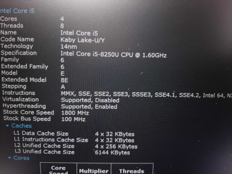 Dell Latitude 7490 14\\" i5-8250U 1.60GHz 8GB DDR4 256GB NVme $