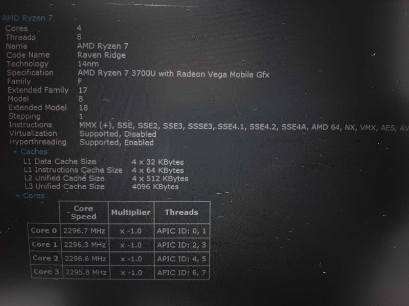 Lenovo TP E595 15.6\\" Rygen 7 3700U Vega Mobile Gfx 2GB GPU 8GB RAM 256GB NVme $