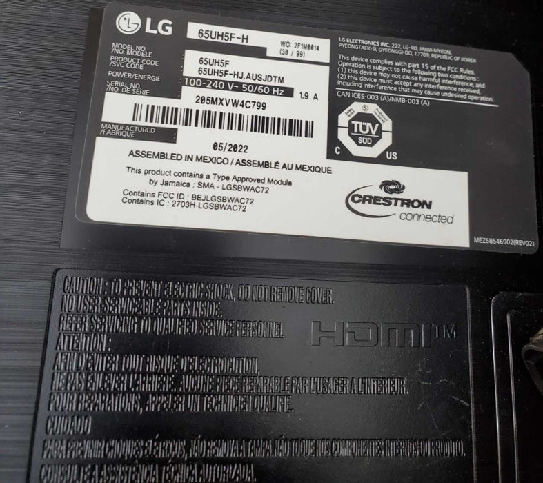 LG Uh5fh 65\\" 4K 3840 X 2160 Pixels Ultra HD Resolution Ips 8Ms 3X Hdmi (