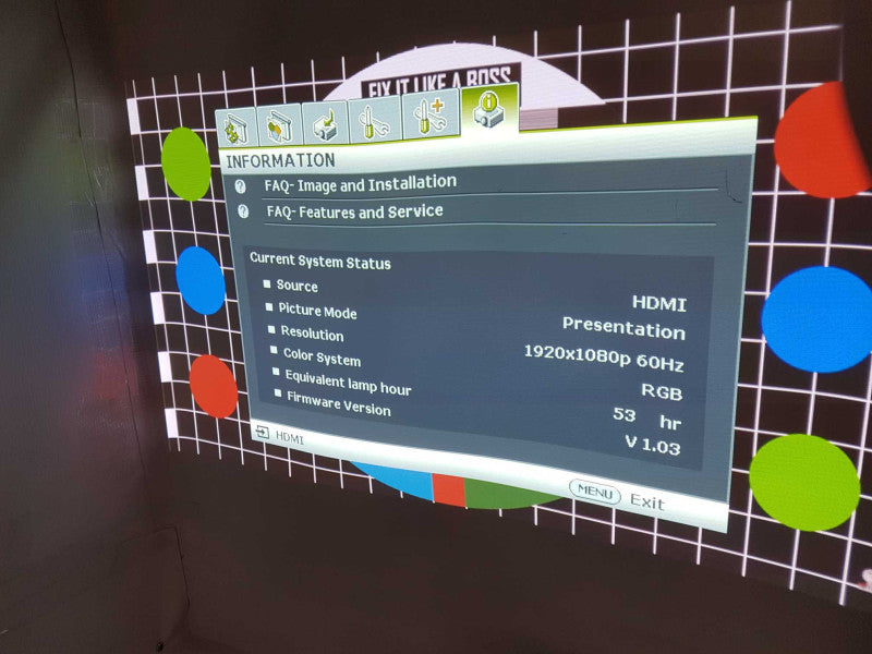 BenQ MS510 Projector HDMI 53 lamp hours #