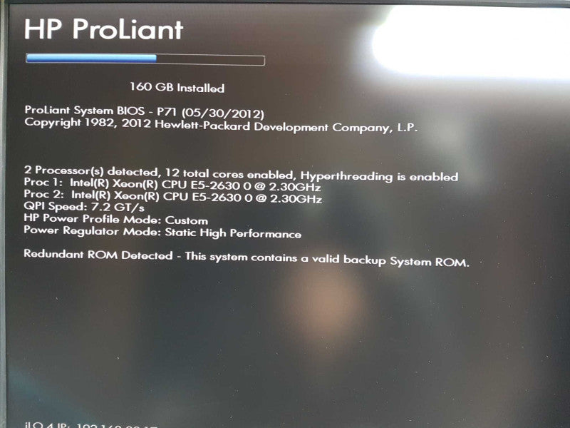 HP Proliant DL360p gen8 2x Xeon E5-2630 @ 2.30ghz / 160gb ram / P420i Raid #