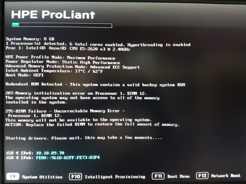 HP Proliant DL360 Gen9 Xeon E5-2620 V3 @ 2.40ghz / 8gb ram / READ #