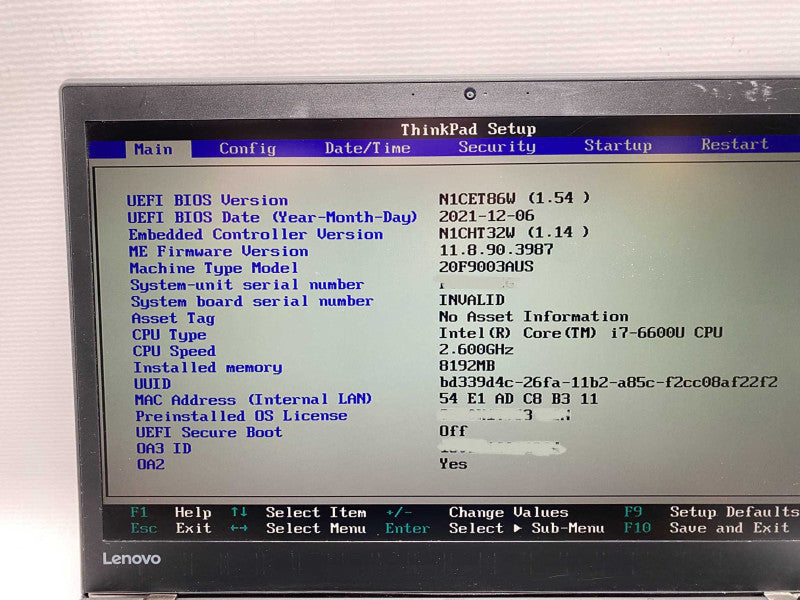 Lenovo ThinkPad T460s with i7-6600U CPU 8GB RAM & 256GB SSD Storage  -