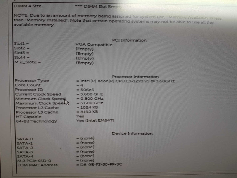 Dell Precision T3620 Xeon E3-1270 V5 @ 3.60ghz / 16gb ram / quadro P600 #