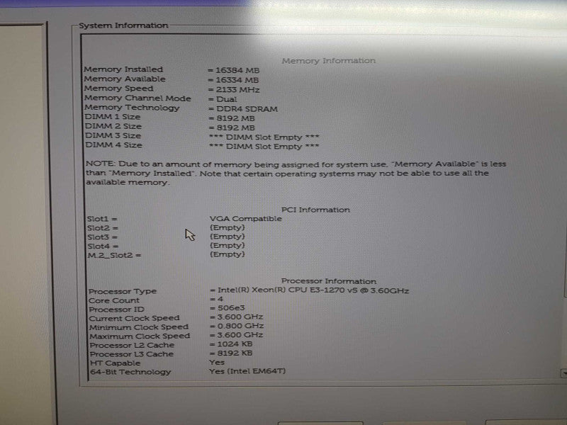 Dell Precision T3620 Xeon E3-1270 V5 @ 3.60ghz / 16gb ram FirePro W4100 READ #