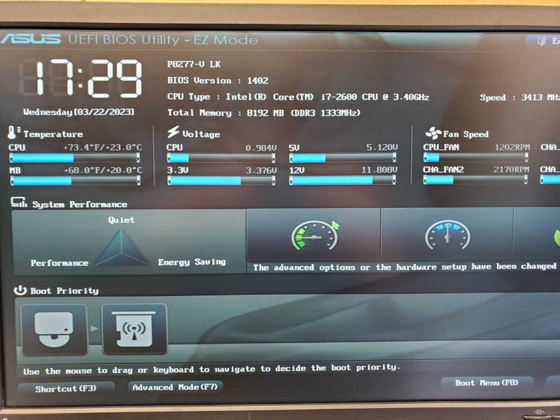 Custom PC Asus P8Z77-V Core i7-2600 @ 3.4GHz 8GB DDR3 No HDD (