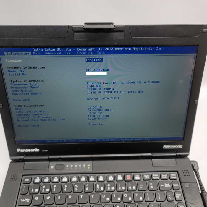 Panasonic Toughbook CF-54 MK2 i5-6300U 12GB RAM 500GB HDD =