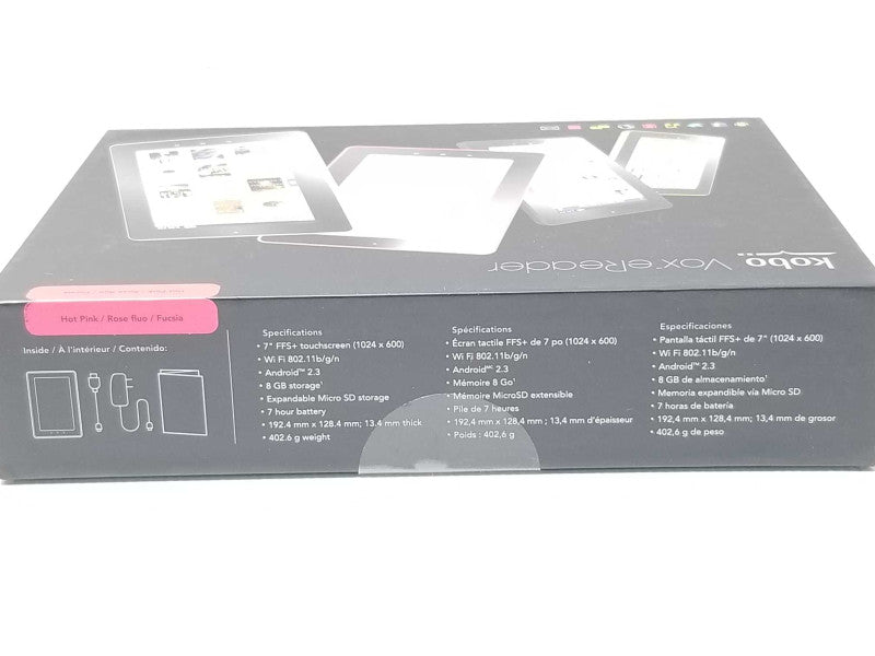 New KOBO VOx eReader K080-KBO-P 7\\" FFS+ Touch Screen 8GB WiFi Android Q