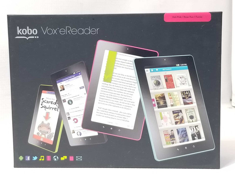 New KOBO VOx eReader K080-KBO-P 7\\" FFS+ Touch Screen 8GB WiFi Android Q