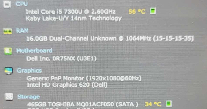 Dell Latitude 5480 i5-7300U @ 2.60GHz 16GB 512GB SSD =