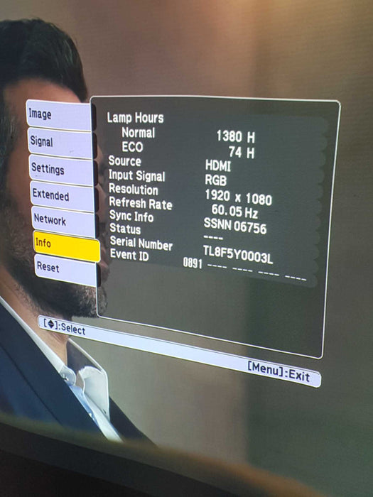 epson powerlite 4750w projector WXGA 3LCD - 1380 hours #