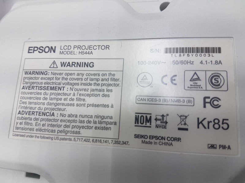 epson powerlite 4750w projector WXGA 3LCD - 1380 hours #
