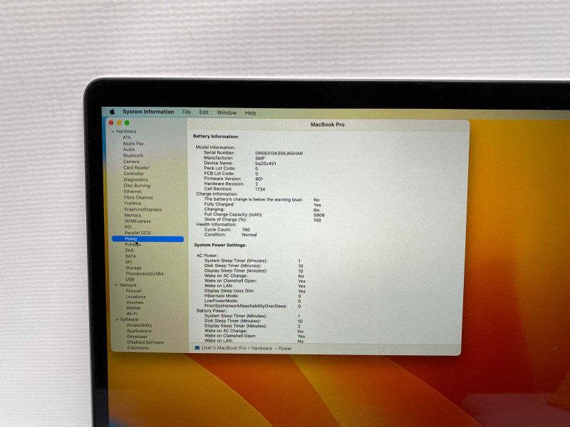 MacBook Pro 15-inch 2018 with i7 CPU 16GB RAM & 250GB Storage  -