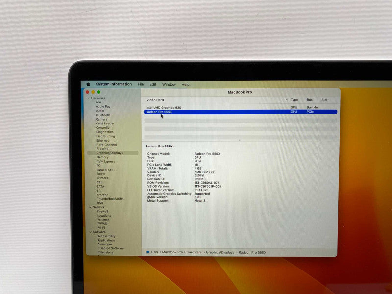 MacBook Pro 15-inch 2018 with i7 CPU 16GB RAM & 250GB Storage  -
