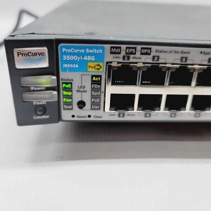HP ProCurve 3500YL-48G (J8693A) 48 Port PoE Gigabit Network Switch =