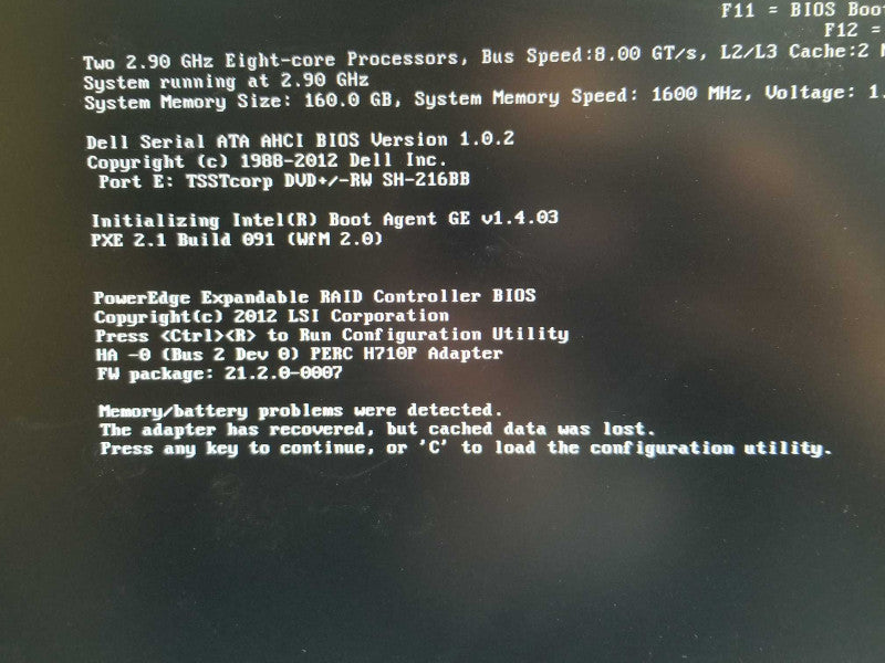 Dell PE T620, 2x Xeon E5-2690 2.9GHz, 160GB ECC DDR3, 1x PSU, H710p, Read _