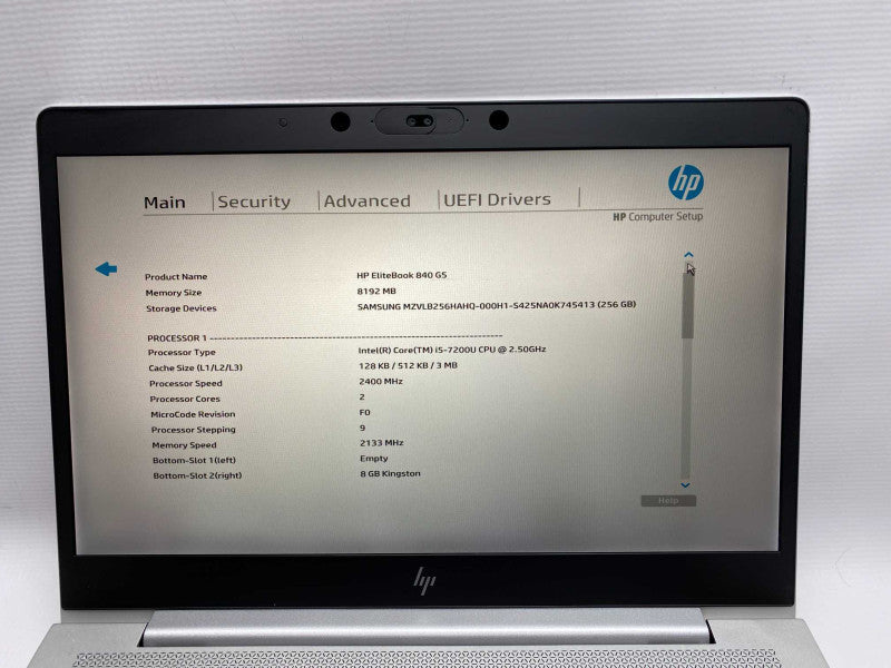 HP EliteBook 840 G5 with i5-7200U CPU 8GB RAM & 256GB SSD Storage  -