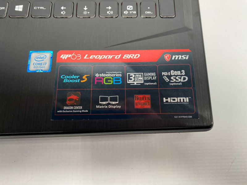 MSI GP63 Leopard 8RD with i7-8750H CPU 16GB RAM & GTX 1050 TI 4GB READ  -