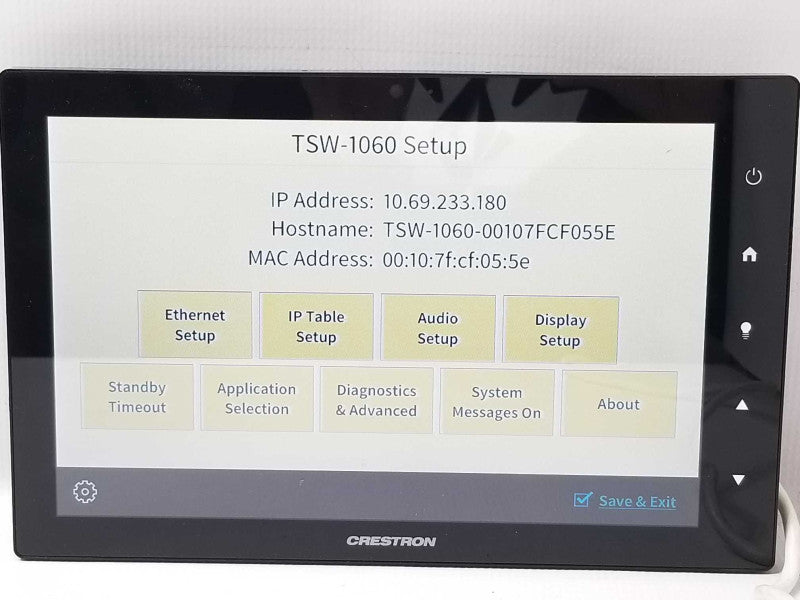 Crestron TSW-1060-B-S 10.1 Touch Screen - Black - W/ TTK Stand _