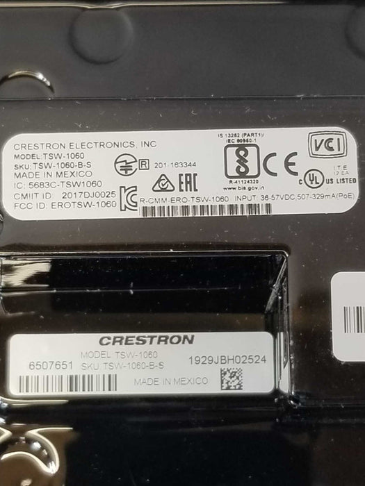 Crestron TSW-1060-B-S 10.1 Touch Screen - Black - W/ TTK Stand _