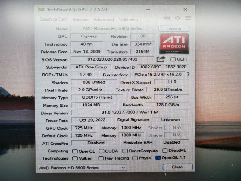 AMD RADEON HD 5970 BLACK EDITION 1GB GDDR5 Graphics Card (