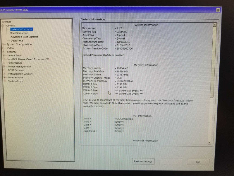 Dell Precision T3620 Xeon E3-1270 V5 3.60GHz, 16GB DDR4, AMD FIREPRO W4100 _